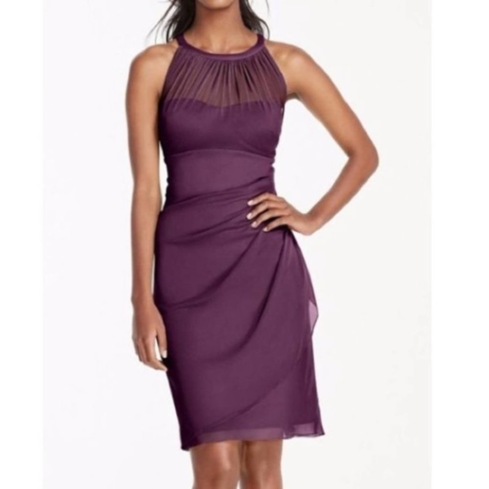 David's Bridal Bridesmaid Dress Plum Sleeveless